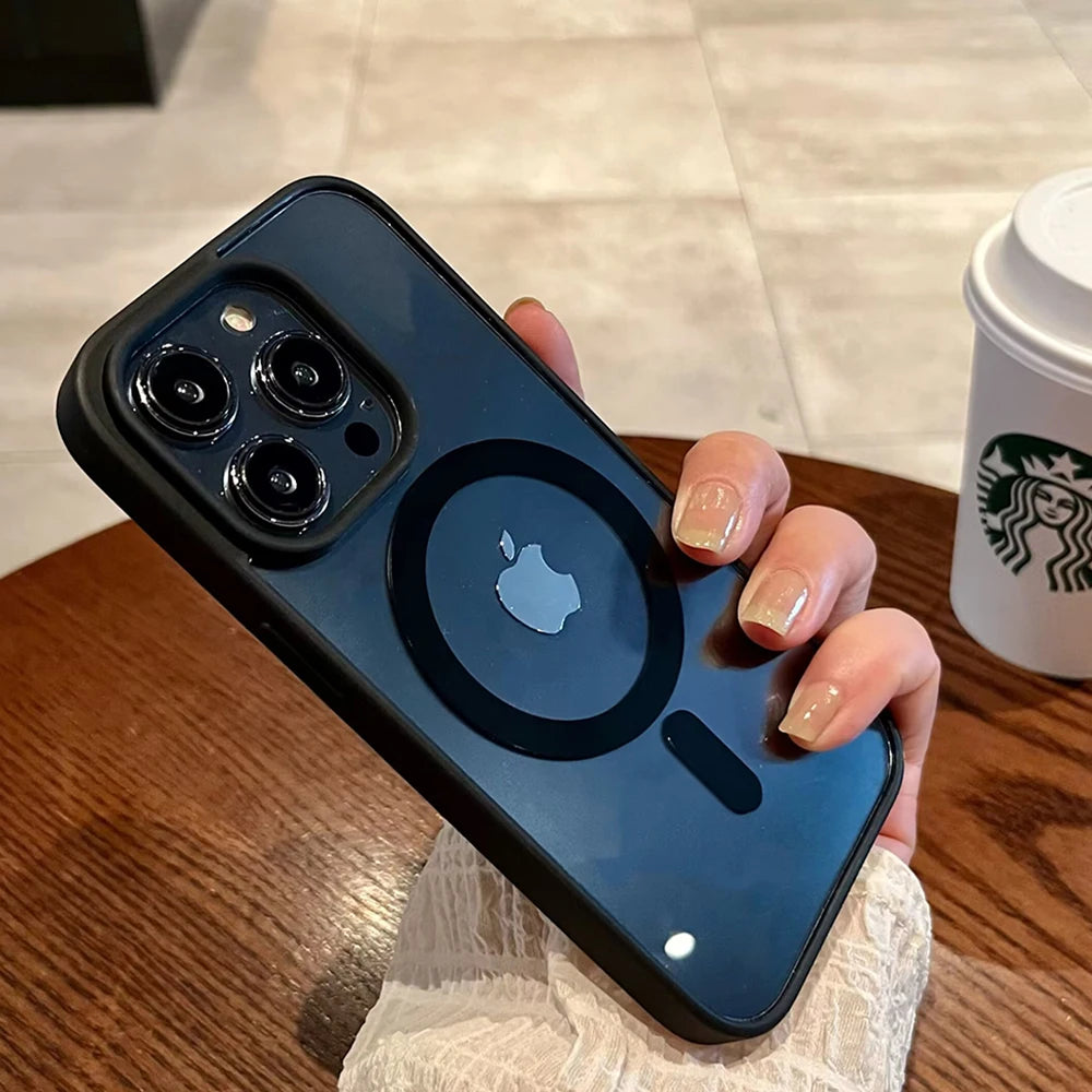 Luxury For Magsafe Transparent Case For iPhone 13 12 11 Pro XS XR Max Mini Plus Magnetic Wireless Charge Cases Cover