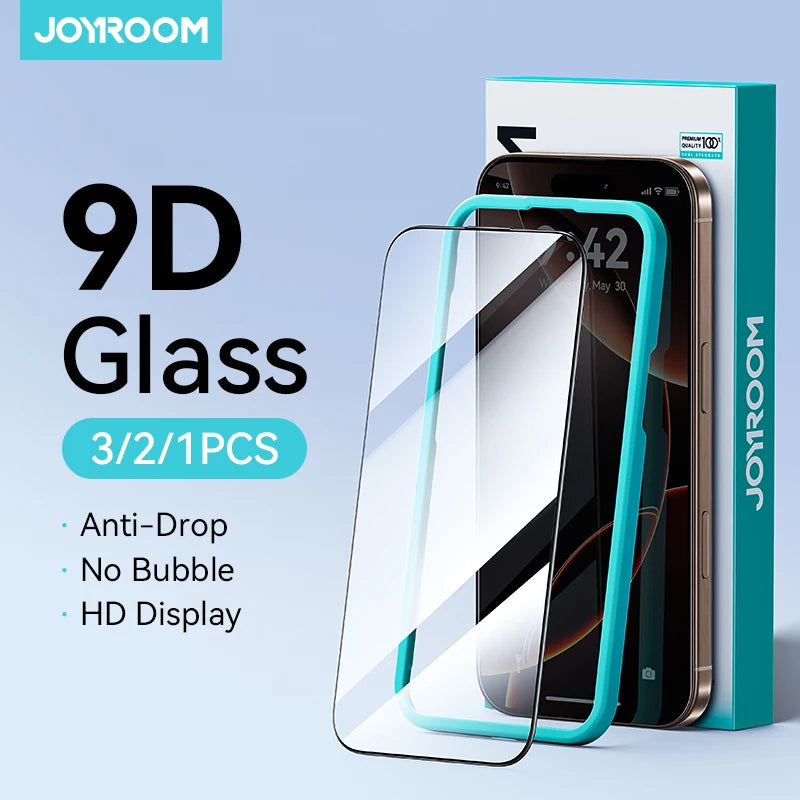 Joyroom 1/2/3pcs HD Tempered Glass – Full-Screen Protector for iPhone 15–17 Pro Max