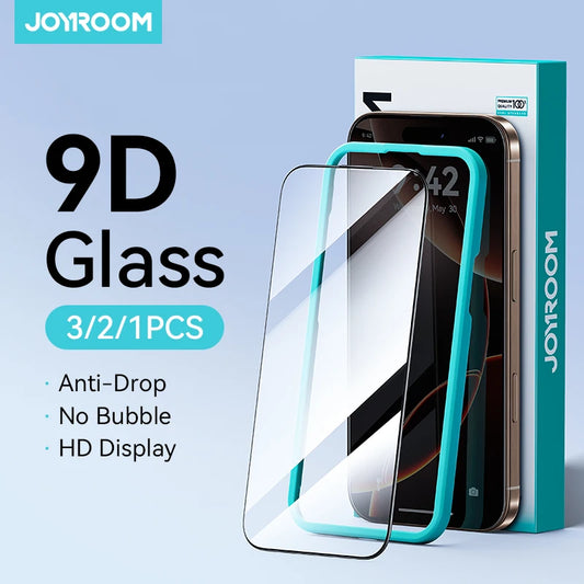 Joyroom 1/2/3pcs HD Tempered Glass – Full-Screen Protector for iPhone 15–17 Pro Max