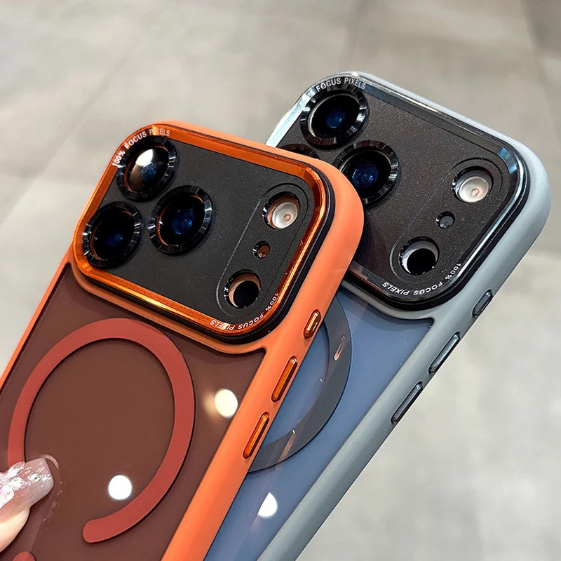 Luxury Magnetic Metal Lens Bumper Protection Case For iPhone 17 Air 16 15 Pro Max Plus Wireless Charge Hard Cover