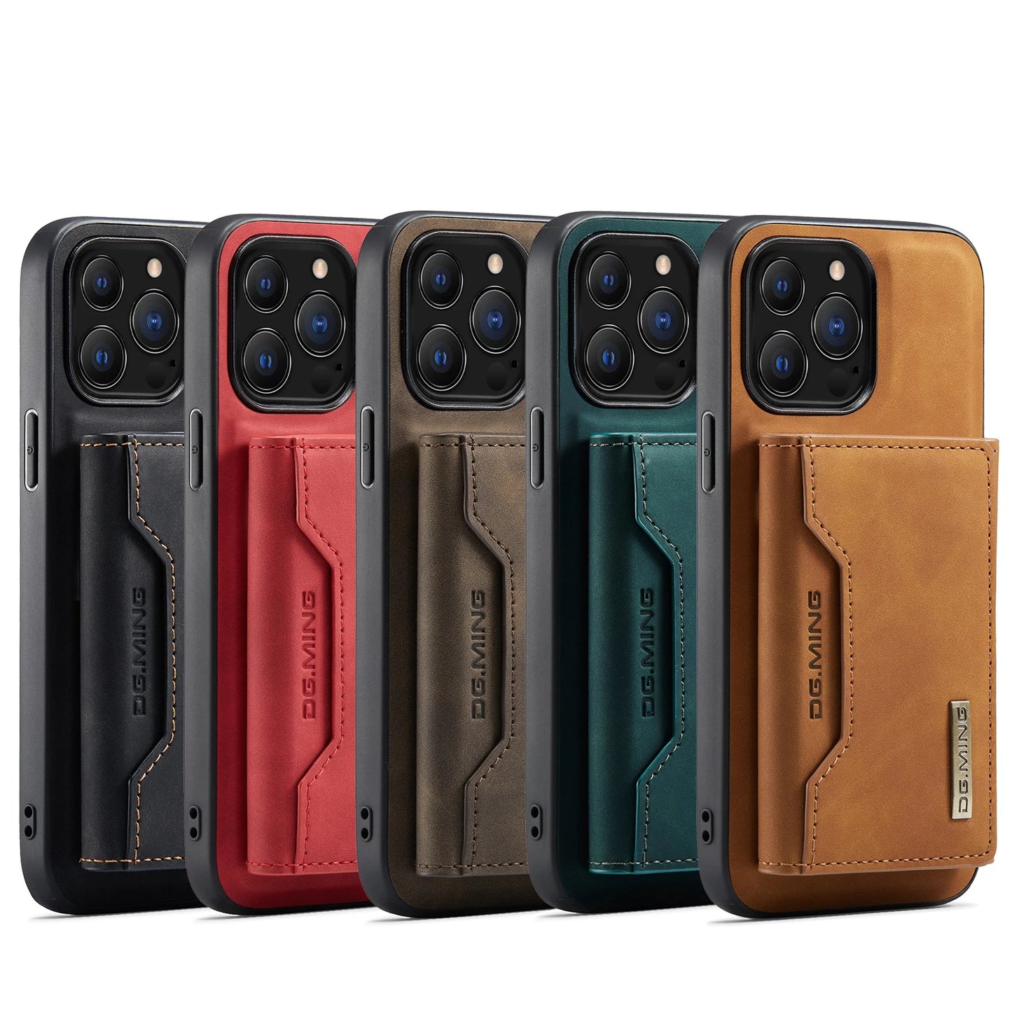 2 In 1 Detachable Magnetic Leather Case for IPhone 16 17 Pro Max 15 Wallet Cover Cards Holder Pocket