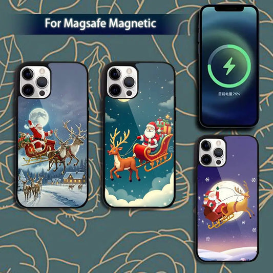 Christmas Santa Claus Phone Case for iPhone 11–17 Series | MagSafe Magnetic Wireless Charging Cover