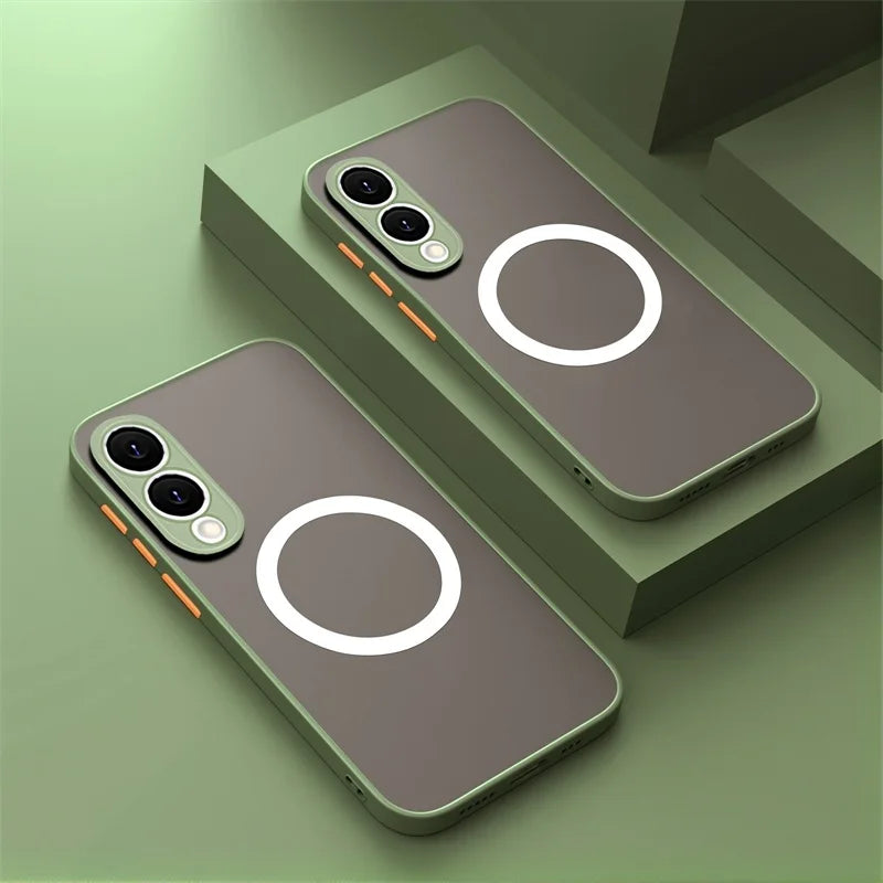 Matte Magnetic Case For Samsung Galaxy S25 Edge S24 Ultra S23+ S22 S21 FE Translucent Cover