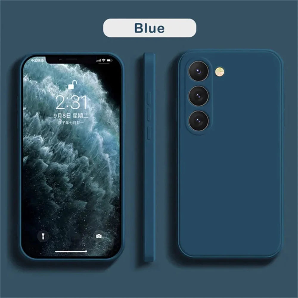 luxury Liquid Silicone Case for Samsung S25 S24 Galaxy S20 S21 S22 S23 FE Plus Note10 20