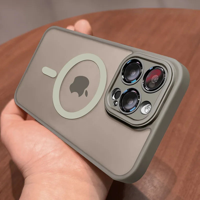 Luxury Matte Armor For Magsafe Magnetic Wireless Charging Case For iPhone 11 12 13 14 15 16 Pro Max Plus Shockproof Cover