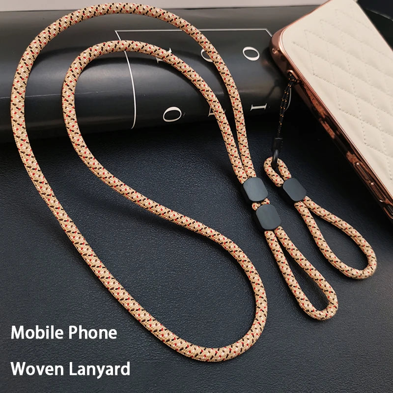 Keep your phone secure with this stylish hand-woven long neck lanyard. Features durable design, adjustable length, and dual-use function — perfect anti-lost pendant strap for all smartphones.