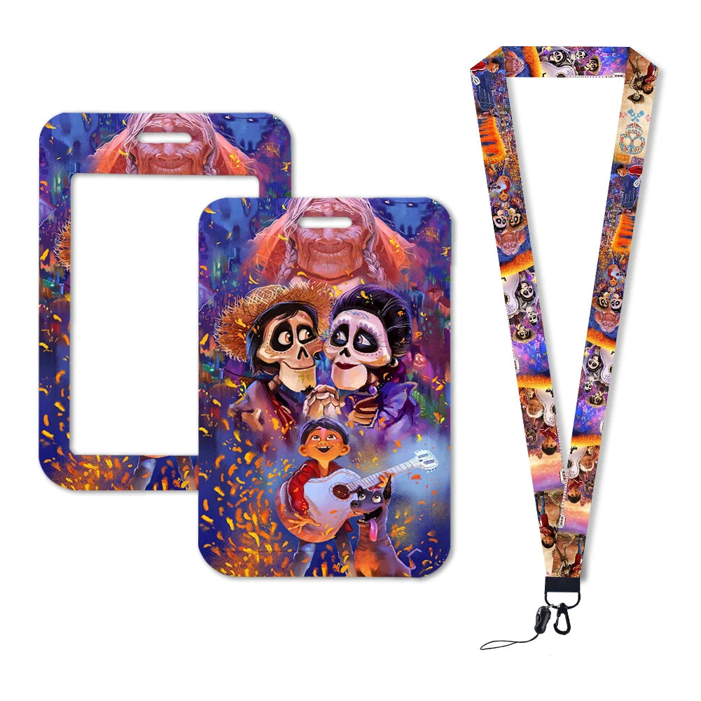 Disney Coco Card Holder with Retractable Clip & Neck Strap | Credit Card, ID Badge Holder, Keychain & Phone Lanyard Accessory