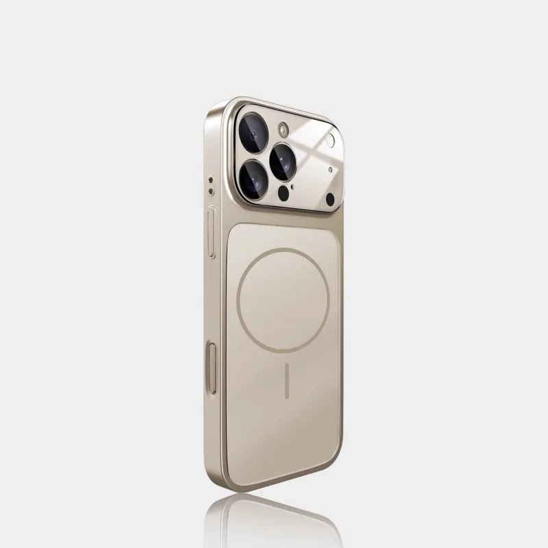 Original Glass Nano Matte Lens Protect Phone Case For iPhone 17 Air 16 15 14 13 Pro Max 17 Pro For Magsafe Wireless Charge Funda