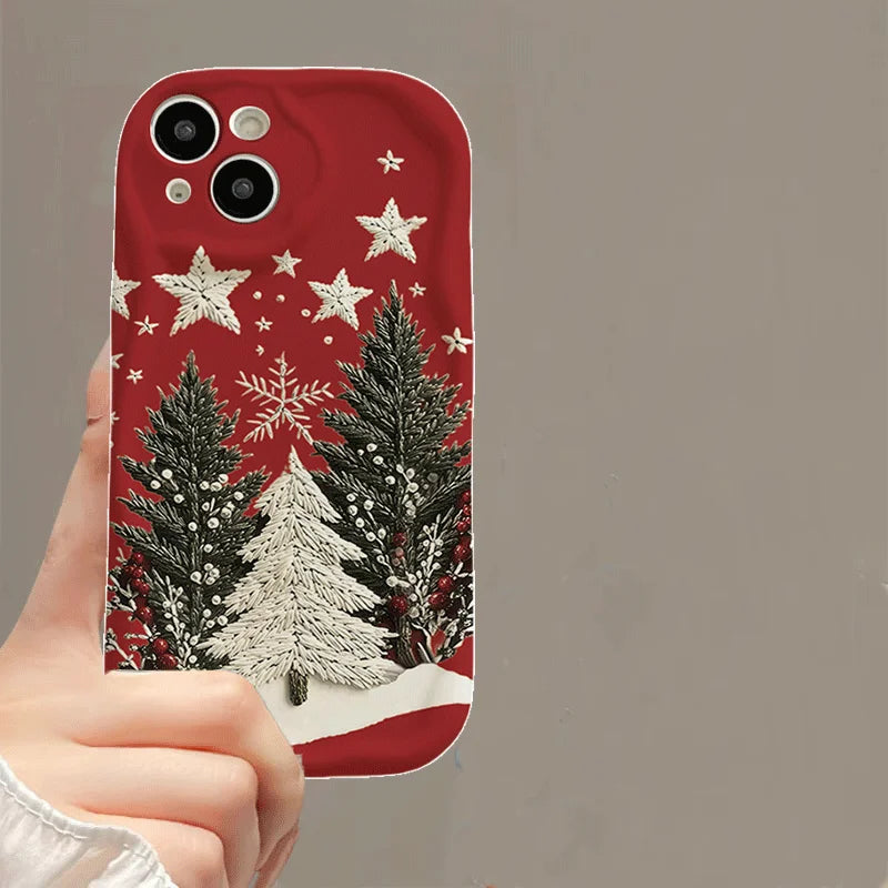 Christmas Tree Chain Phone Case for iPhone 11–14 Series | Soft Winter Holiday Cover