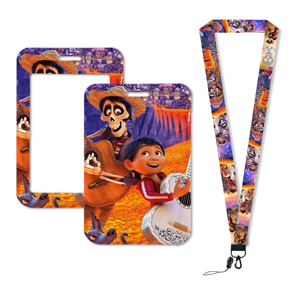 Disney Coco Card Holder with Retractable Clip & Neck Strap | Credit Card, ID Badge Holder, Keychain & Phone Lanyard Accessory