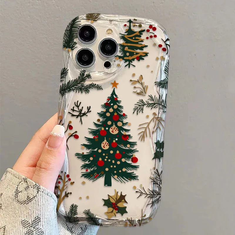 Cream Christmas Tree Phone Case for iPhone | Festive Holiday Celebration Design