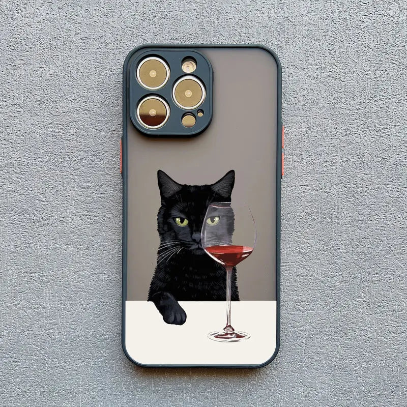 Funny Cat Daily Life Phone Case For iPhone 11 Case iPhone 12 Pro Max Mini 13 Pro Max 7 8 Plus XR XS X Shockproof Covers