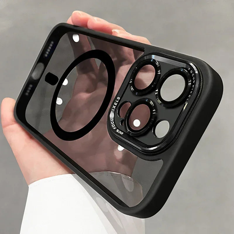 Luxury Magnetic Metal Lens Bumper Protection Case For iPhone 17 Air 16 15 Pro Max Plus Wireless Charge Hard Cover
