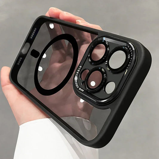 Luxury Magnetic Metal Lens Bumper Protection Case For iPhone 17 Air 16 15 Pro Max Plus Wireless Charge Hard Cover