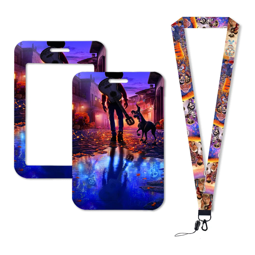 Disney Coco Card Holder with Retractable Clip & Neck Strap | Credit Card, ID Badge Holder, Keychain & Phone Lanyard Accessory