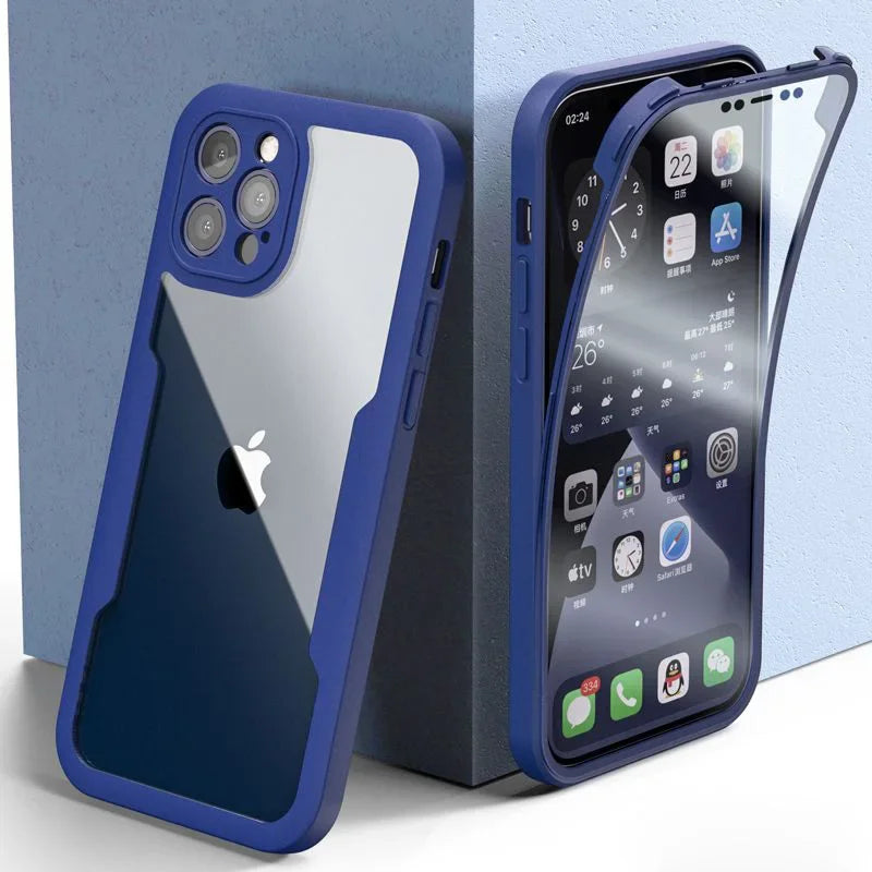 Shockproof 360 Clear Phone Case for iPhone 13 12 11 Pro Max X XS XR 7 8 Plus Cover Camera Lens Screen Full Protection