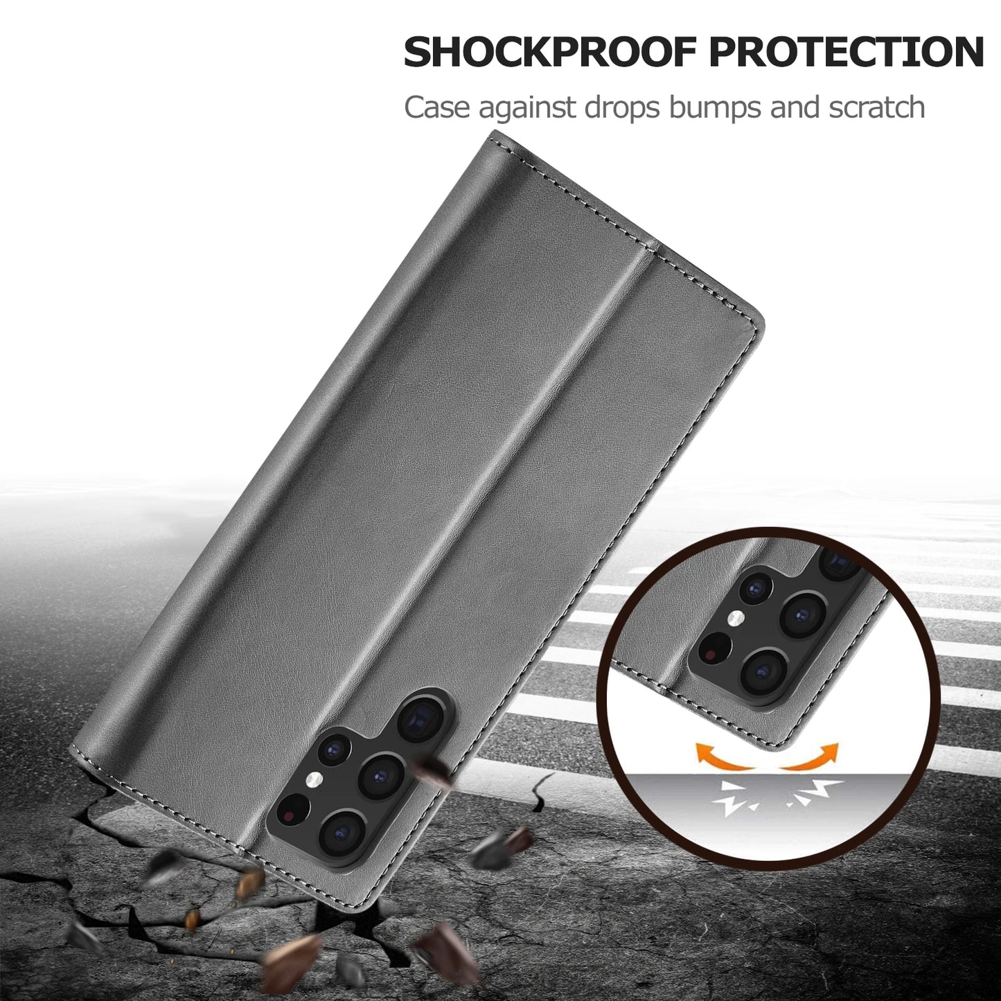 Leather Wallet Case For Samsung Galaxy S25 S24 S23 S22 Ultra S21 S20 FE S10 S9 Plus Note20 10 Plus Business Flip Card Cover
