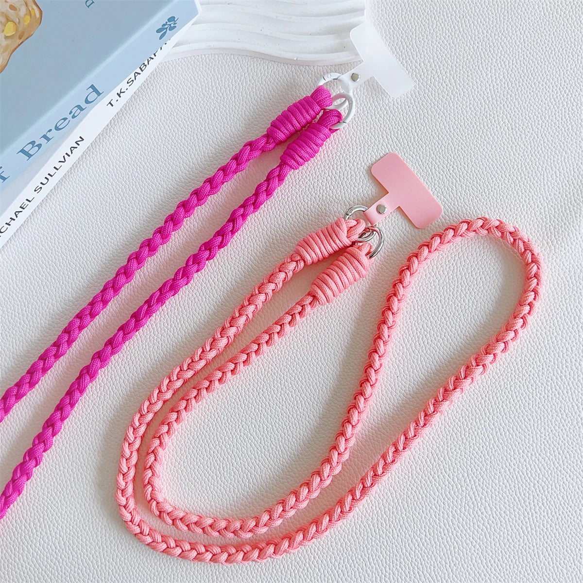 Colorful Braided Crossbody Lanyard Strap with Keychain & Patch – Universal Phone Accessory