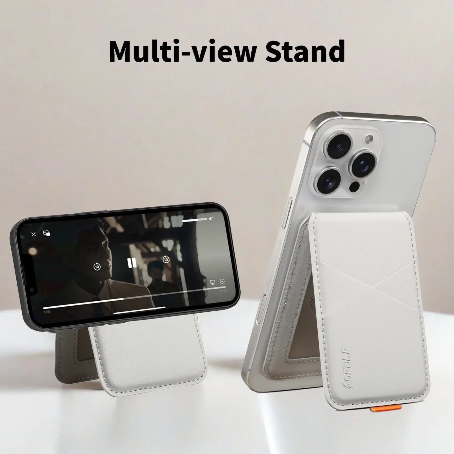 Luxury Leather MagSafe Magnetic Card Holder | RFID Anti-Skimming Wallet for Bank & ID Cards