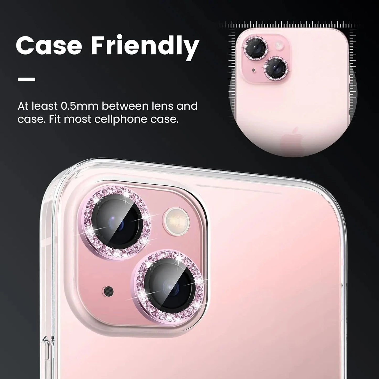 Glitter Camera Lens Protector Cover for iPhone 16 15 Pro Max 13 17 Pro 11 14 15 Plus 12 Mini Tempered Glass Protection Lens Film