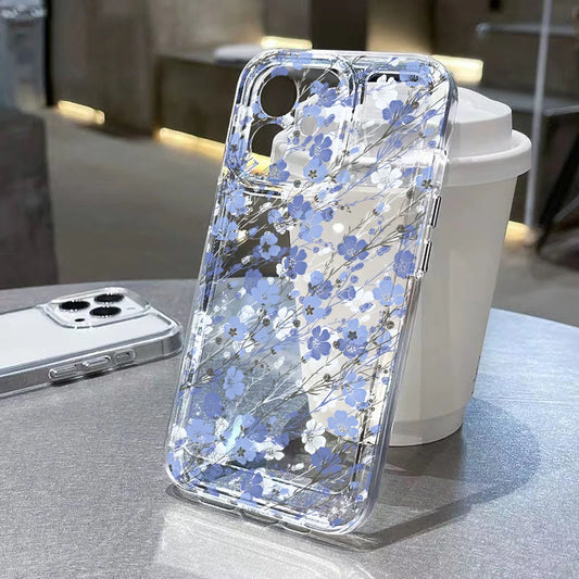 Flower Case For iPhone 11 Cases iPhone 15 14 16 Pro Max 14 15 Plus 16Pro iPhone16 Clear Shockproof Cover
