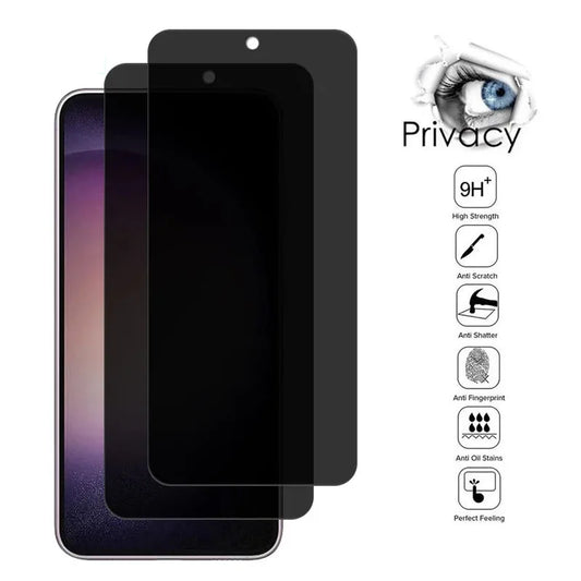 Privacy Tempered Glass for Samsung Galaxy S21 S22 S23 S24 S25 Plus | Anti-Spy Screen Protector with Fingerprint Sensor Support