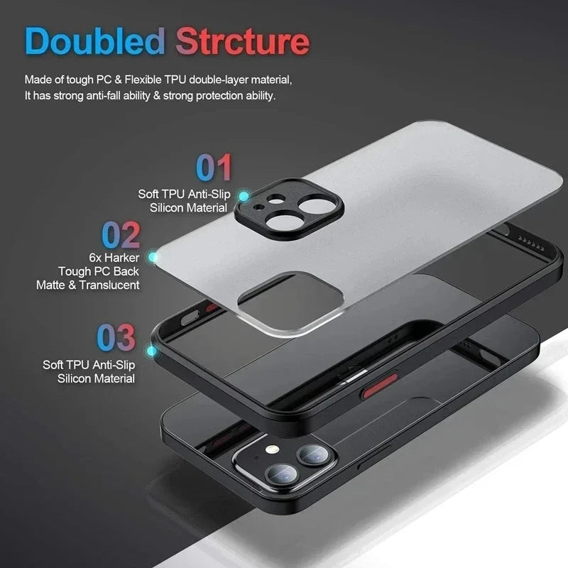 Matte Phone Case For iPhone 14 13 12 15 Pro Max Mini Luxury Soft Silicone Shockproof Case For iPhone 11 XS MAX X XR