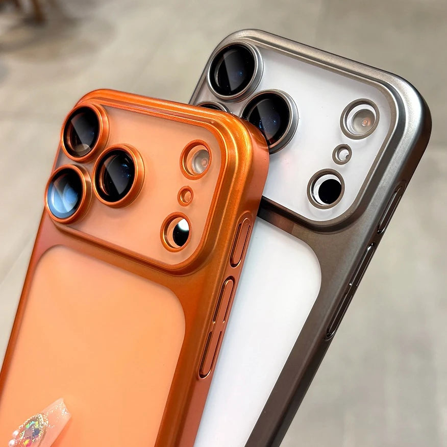 Luxury Matte Hard PC Ultra Slim Case for iPhone 17 Pro Max 17Pro ProMax Plating Camera Film Protector Frosted Shockproof Cover