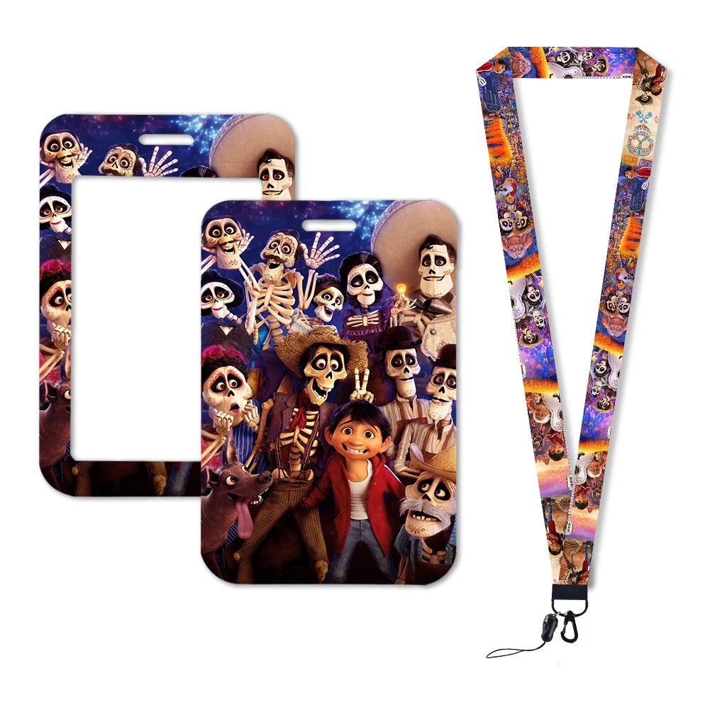 Disney Coco Card Holder with Retractable Clip & Neck Strap | Credit Card, ID Badge Holder, Keychain & Phone Lanyard Accessory