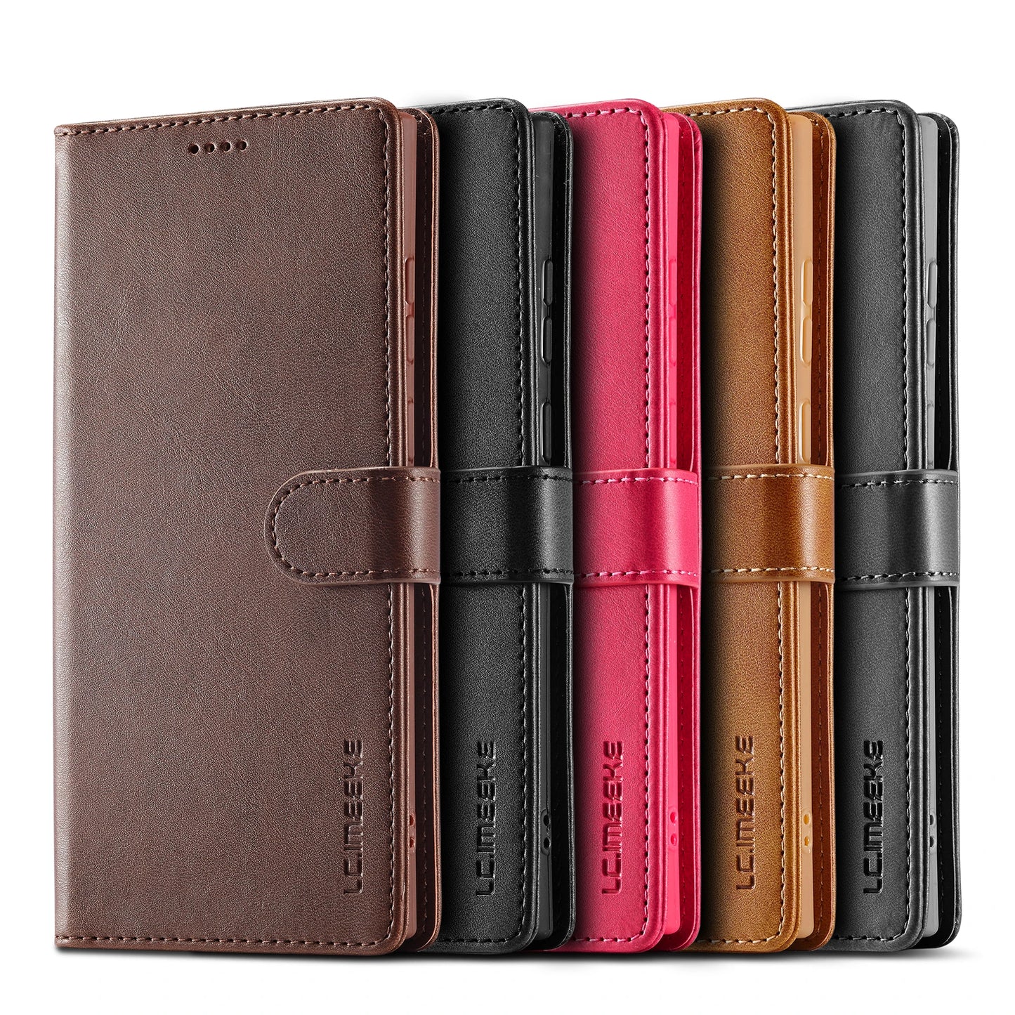Leather Wallet Case For Samsung Galaxy S25 S24 S23 S22 Ultra S21 S20 FE S10 S9 Plus Note20 10 Plus Business Flip Card Cover