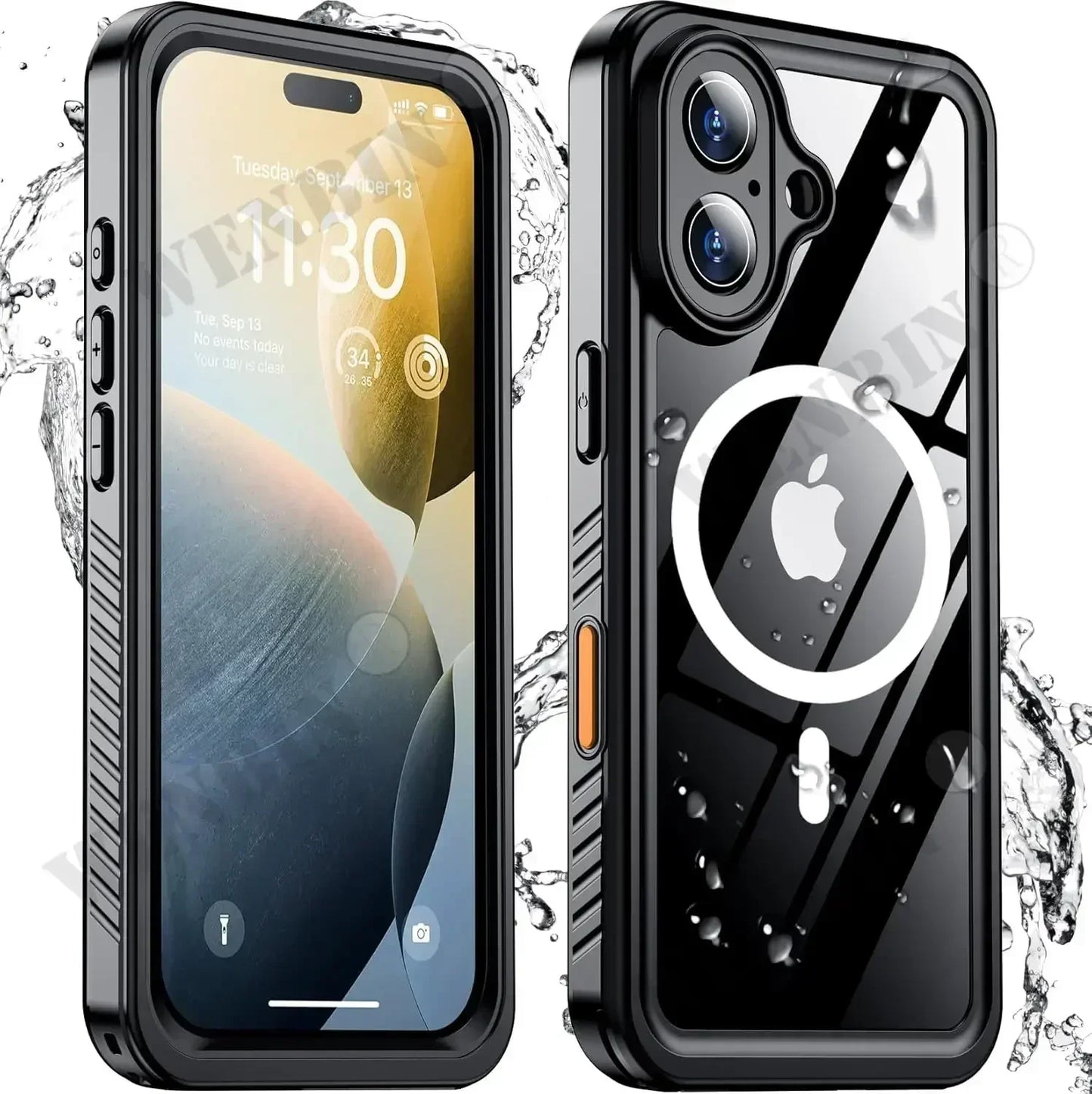Waterproof Case For iPhone 17 16 15 Pro Max Plus Full Body Protective Cover Swim Underwater Diving Magsafe Magnetic Fundas