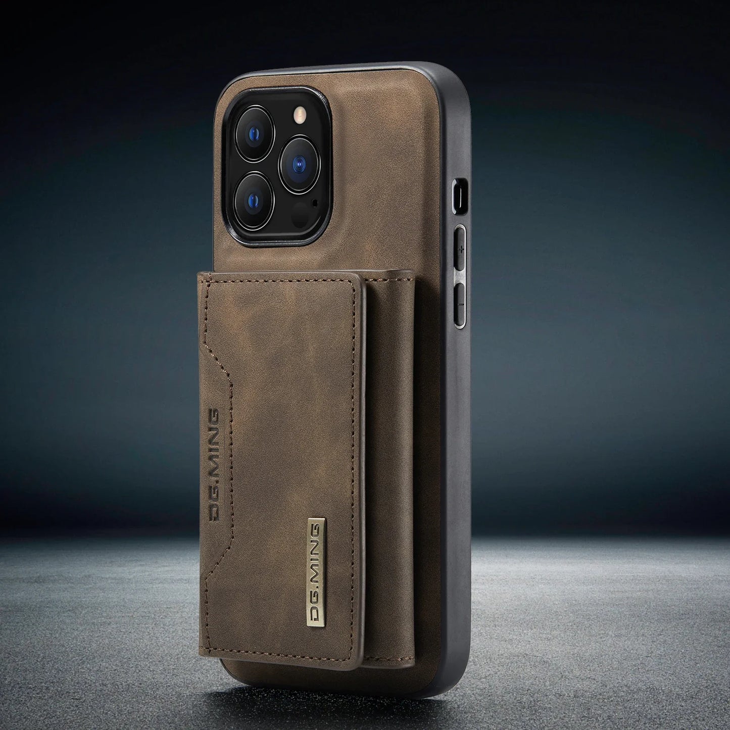2 In 1 Detachable Magnetic Leather Case for IPhone 16 17 Pro Max 15 Wallet Cover Cards Holder Pocket