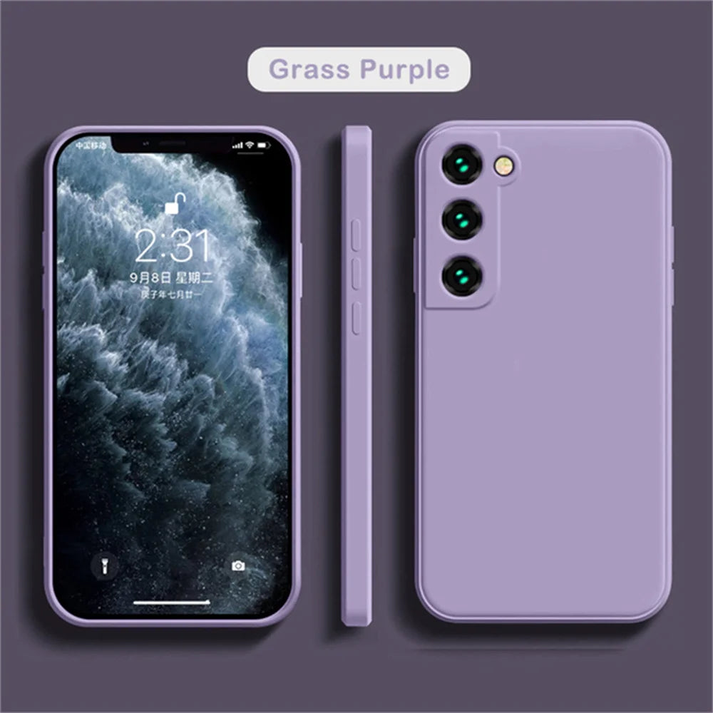 luxury Liquid Silicone Case for Samsung S25 S24 Galaxy S20 S21 S22 S23 FE Plus Note10 20