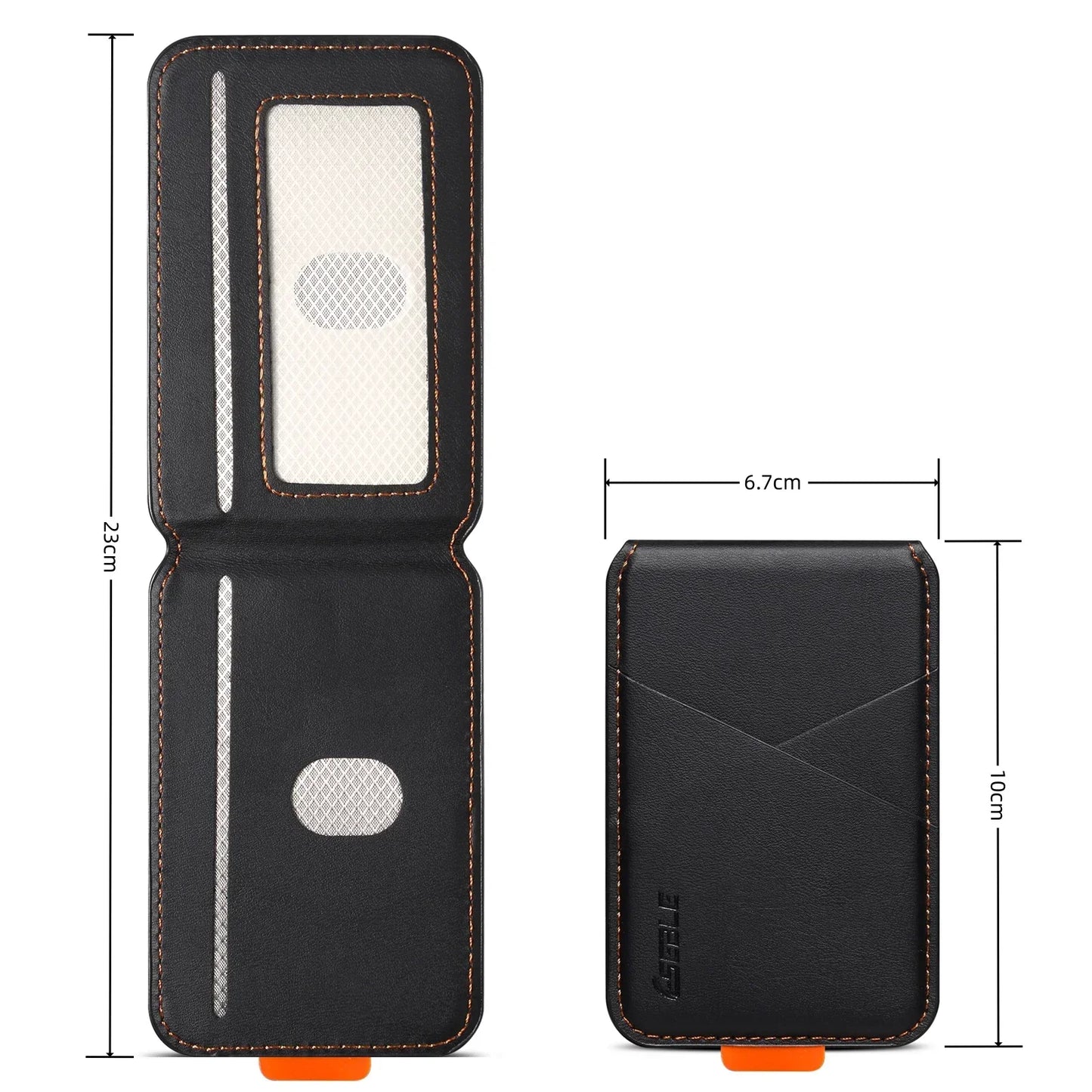 Luxury Leather MagSafe Magnetic Card Holder | RFID Anti-Skimming Wallet for Bank & ID Cards