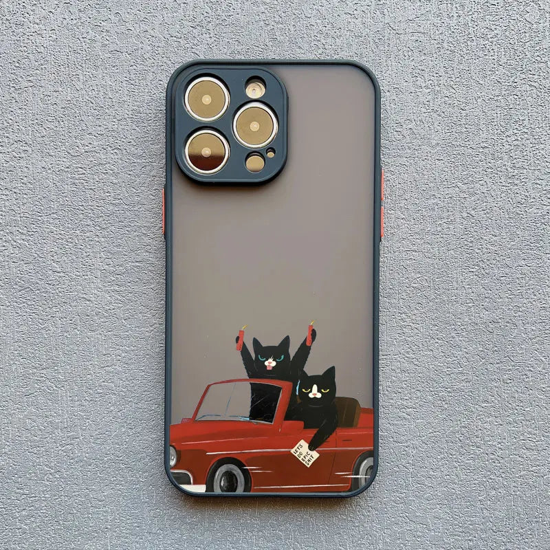 Funny Cat Daily Life Phone Case For iPhone 11 Case iPhone 12 Pro Max Mini 13 Pro Max 7 8 Plus XR XS X Shockproof Covers