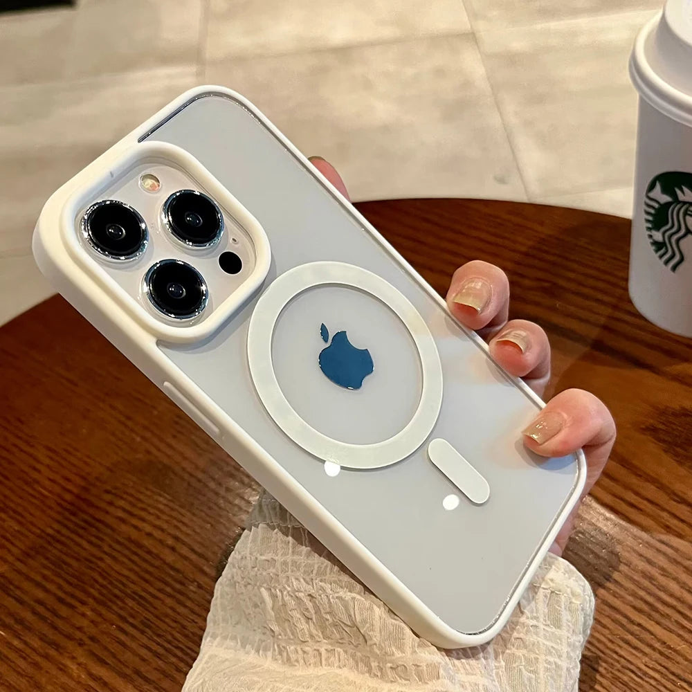 Luxury For Magsafe Transparent Case For iPhone 13 12 11 Pro XS XR Max Mini Plus Magnetic Wireless Charge Cases Cover