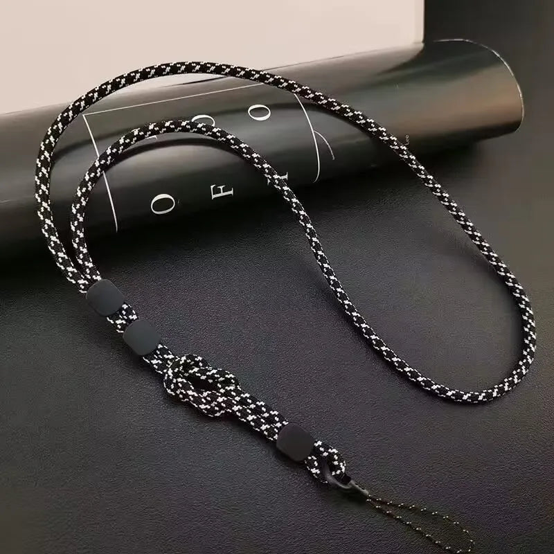Keep your phone secure with this stylish hand-woven long neck lanyard. Features durable design, adjustable length, and dual-use function — perfect anti-lost pendant strap for all smartphones.