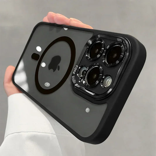 Luxury Magnetic Metal Lens Bumper Protection Case For iPhone 14 13 12 11 Pro Max Plus Wireless Charge Hard Cover
