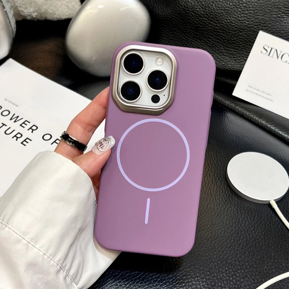 Luxury Hard Matte Shockproof Case for iPhone14 13 12 11 Pro Max Plus 16ProMax Slim PC Armor For Magsafe Magnetic Cover